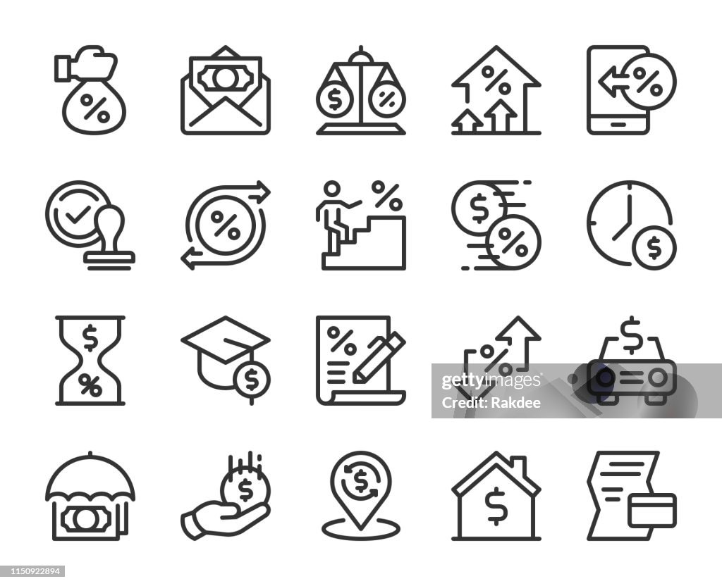 Loan and Interest - Line Icons