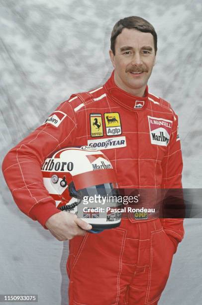 Nigel Mansell of Great Britain, driver of the Scuderia Ferrari SpA Ferrari 641 Ferrari V12 during pre season testing on 10th February 1990 at the...