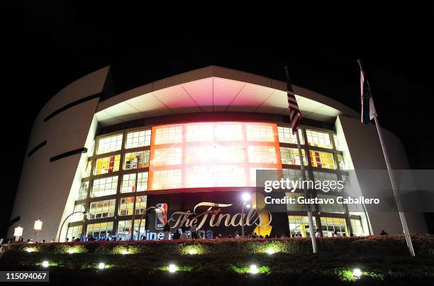 General views of outside Miami Heat Vs Dallas Mavericks Final at AmericanAirlines Arena on June 2, 2011 in Miami, Florida.