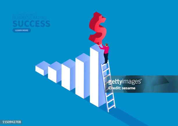 business success and business profit - moving up the ladder stock illustrations