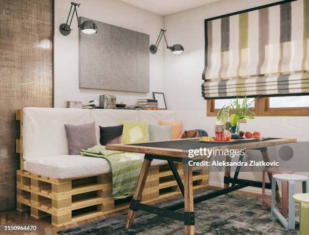 tiny dining room - pallet stock pictures, royalty-free photos & images