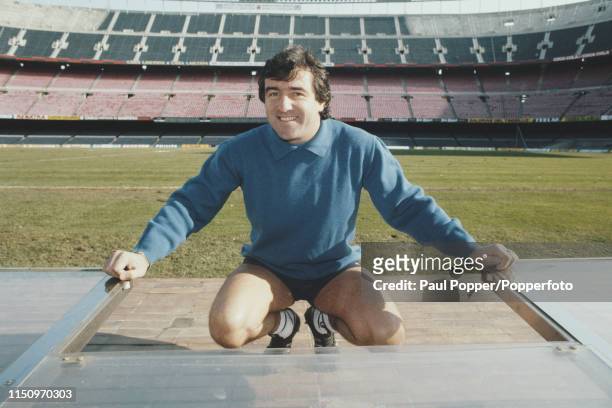 English former footballer and manager of FC Barcelona, Terry Venables pictured at the club's Camp Nou stadium in Barcelona, Spain in 1985.