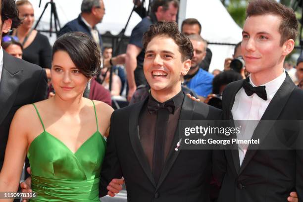 Catherine Brunet, Xavier Dolan and Pier-Luc Funk attend the screening of "Matthias Et Maxime " during the 72nd annual Cannes Film Festival on May 22,...