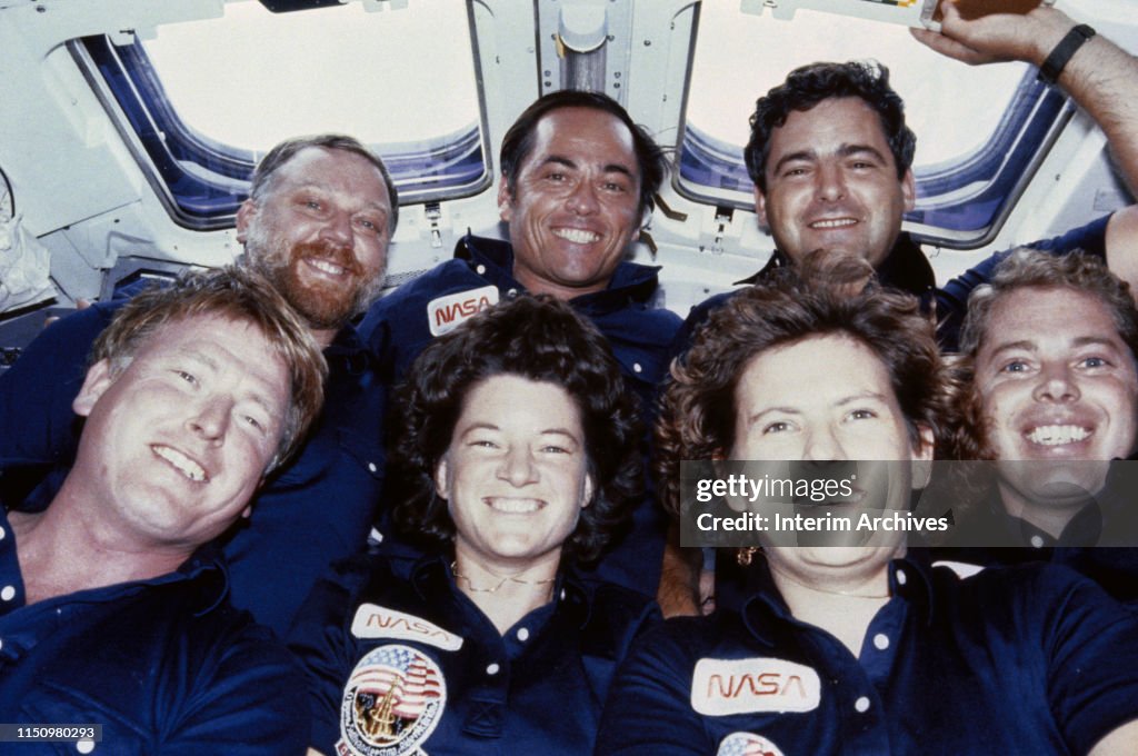 STS 41-G Challenger Crew In Space