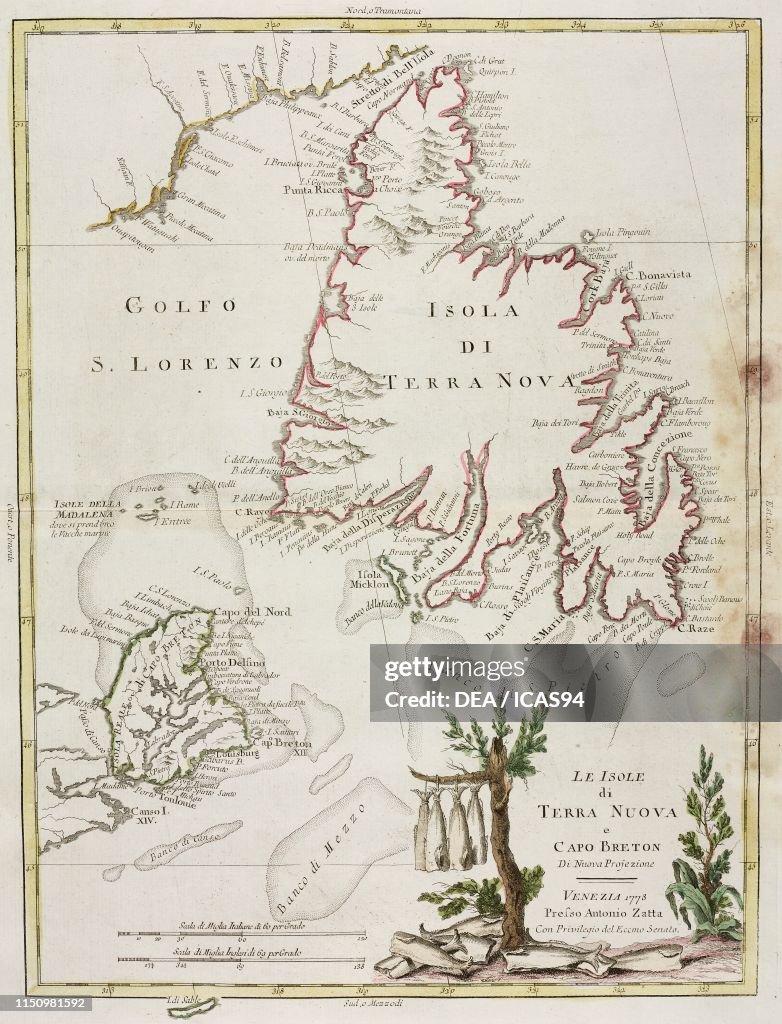 Map of islands of Newfoundland and Cape Breton