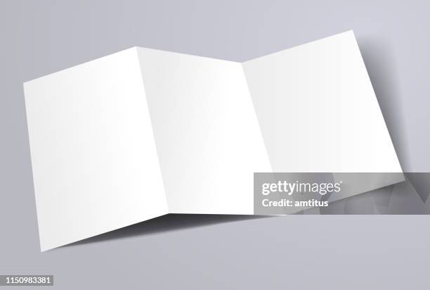trifold a4 brochure template - flyer template stock illustrations