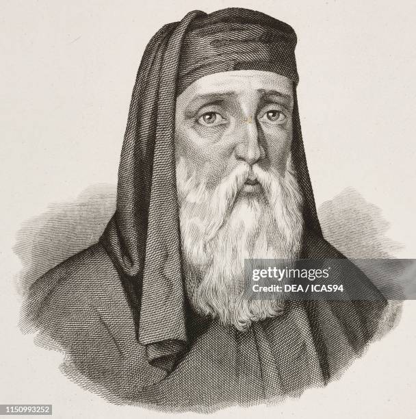 Portrait of Plutarco , Greek writer and philosopher, engraving from I benefattori dell'umanita ossia vite e ritratti degli uomini d'ogni paese e...