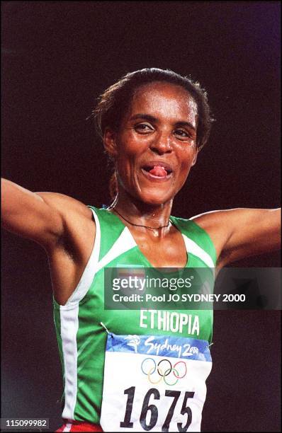 Sydney Olympics: Derartu Tulu wins women's 10000 meters final in Sydney, Australia on September 30, 2000 - Derartu Tulu .