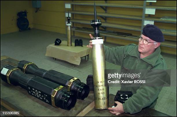 Warehouses where the French Army will store all weapons tipped with depleted uranium in Brienne Le Chateau, France on January 10, 2001 - Depleted...