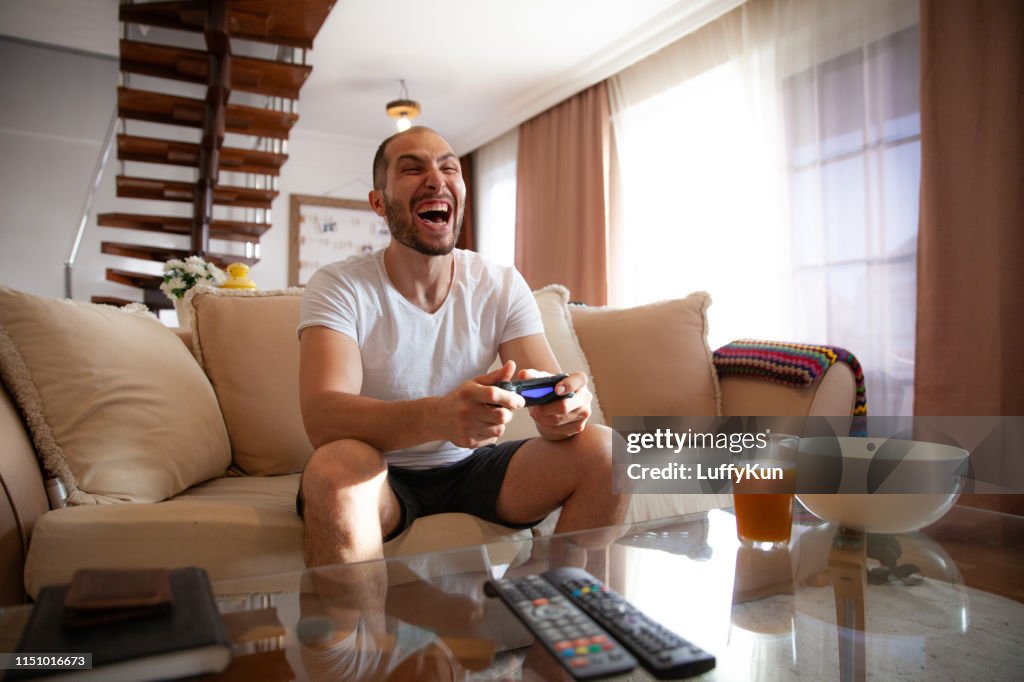 Addicted Raging Gammer Gamer Man Addicted To Video Games High-Res Stock Photo - Getty Images