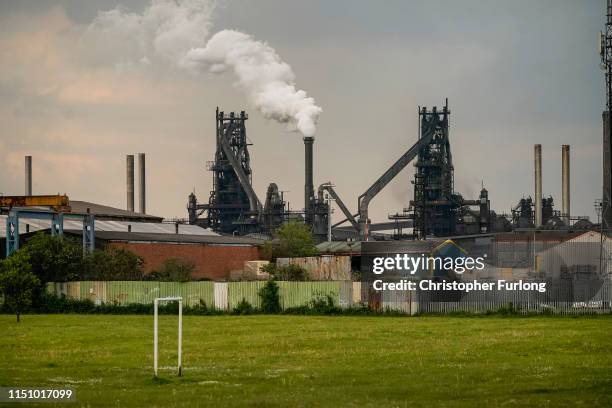 Steam is emitted from a chimney at British Steel's Scunthorpe works which has been forced into liquidation today on May 22, 2019 in Scunthorpe,...