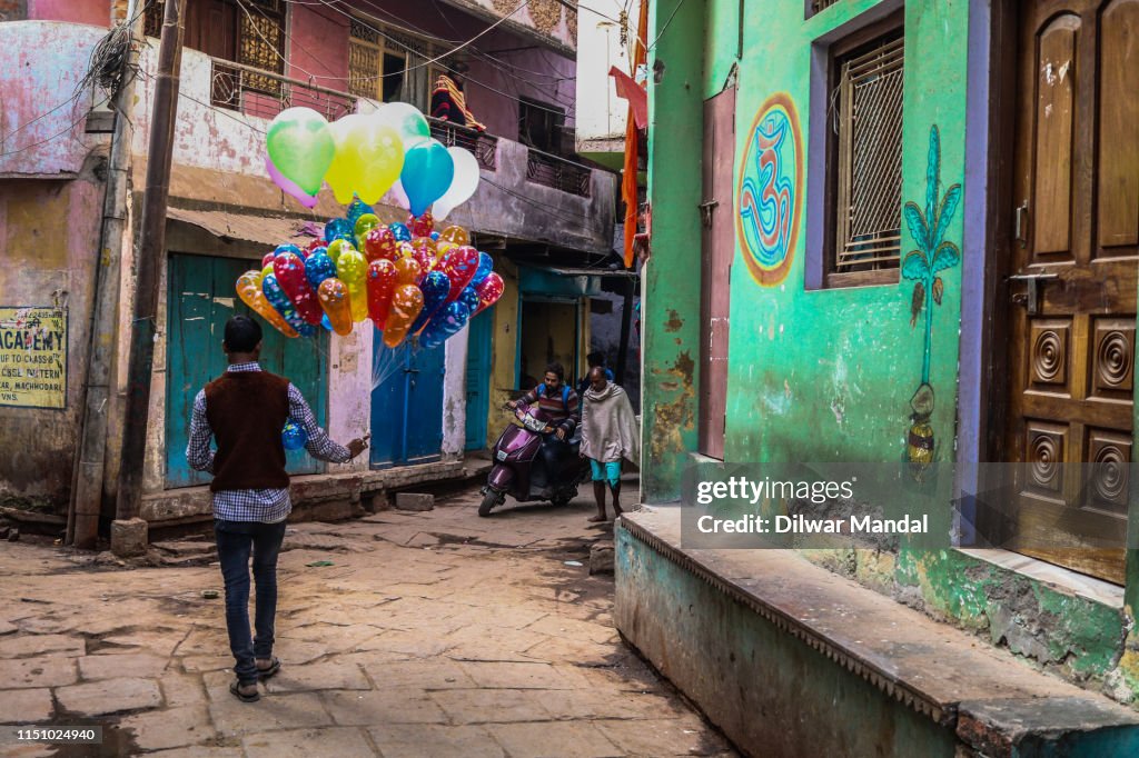 A Balloon Seller At Varanasi