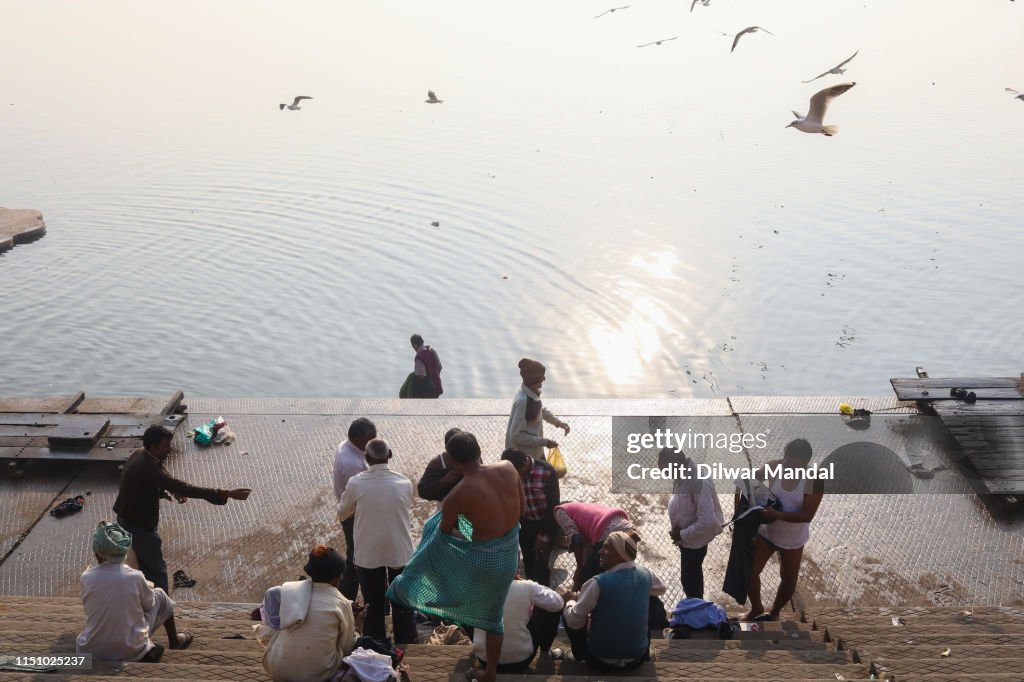 Spiritual Bath At River Ganges In Varanasi