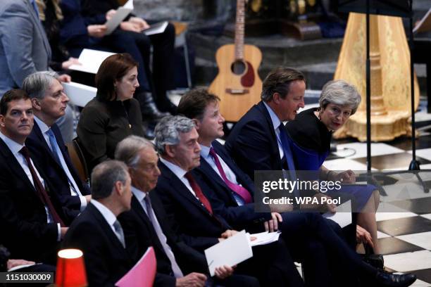 Prime Minister Theresa May along with David Cameron, Nick Clegg, Gordon Brown and Tony Blair attend a service of thanksgiving to remember the life of...