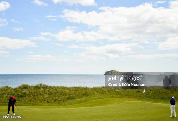 Portmarnock , Ireland - 20 June 2019; Jonatan Jolkkonen of Finland putting on the 15th green during day 4 of the R&A Amateur Championship at...