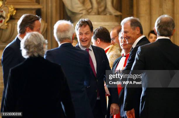 Nick Clegg attends a service of thanksgiving to remember the life of Lord Jeremy Heywood at Westminster Abbey on June 20, 2019 in London,...