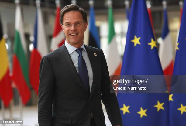 Mark Rutte, Prime Minister of the Netherlands arrives to the Europa Building during the European Council Summit in Brussels, Belgium on June 20,...