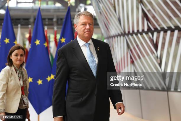 Klaus Werner Iohannis, President of Romania arrives to the Europa Building during the European Council Summit in Brussels, Belgium on June 20, 2019....
