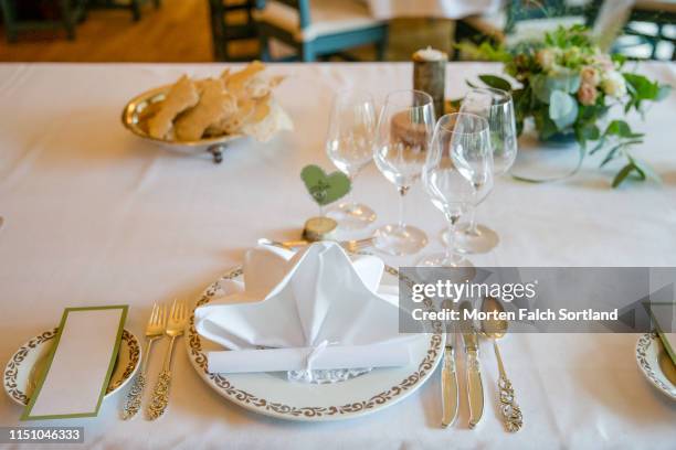 an elegant table setting in hjartdal, norway - table setting design scandinavian imagens e fotografias de stock