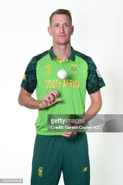 Chris Morris of South Africa poses for a portrait prior to the ICC Cricket World Cup 2019 at on May 22, 2019 in Cardiff, Wales.