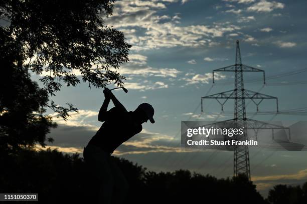 Bernd Wiesberger of Austria tees off on the 14th hole during day one of the BMW International Open at Golfclub Munchen Eichenried on June 20, 2019 in...