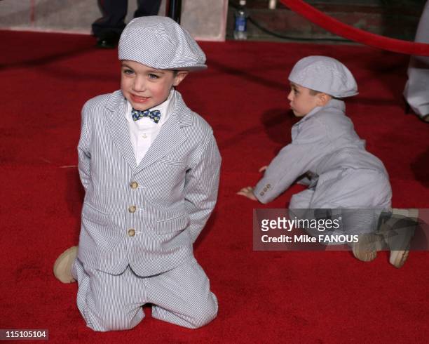 Los Angeles Premiere of 'The Pacifier' at El Capitan Theatre in Hollywood, United States on March 01, 2005 - Keegan and Logan Hoover arrive to the...