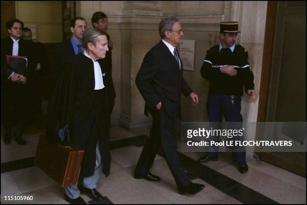 The accused brought before the Magistrate in the Societe Generale bank case in Paris, France on November 07, 2002 - George Soros.