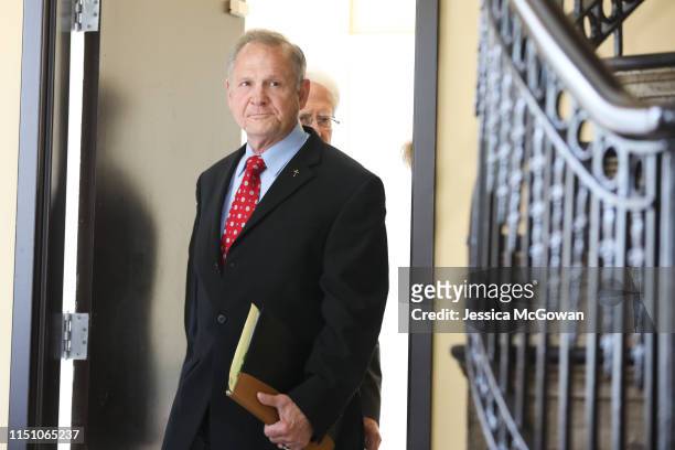 Roy Moore enters a press conference to announce his plans to run for U.S. Senate in 2020 on June 20, 2019 in Montgomery, Alabama. Moore lost a...