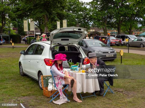 Visitors in car park number 1 on day three, Ladies' Day, of Royal Ascot, on June 20, 2019 in Ascot, England.