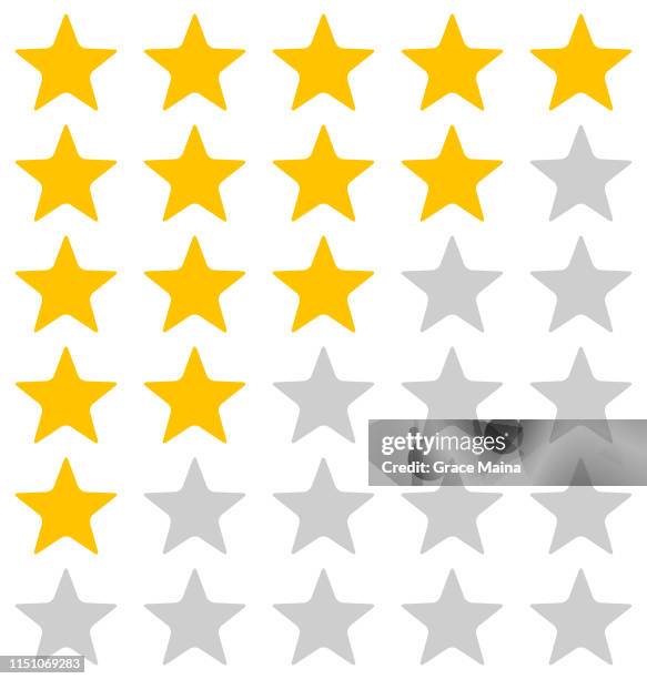illustrazioni stock, clip art, cartoni animati e icone di tendenza di illustrazione delle stelle di valutazione su sfondo bianco - valutazione