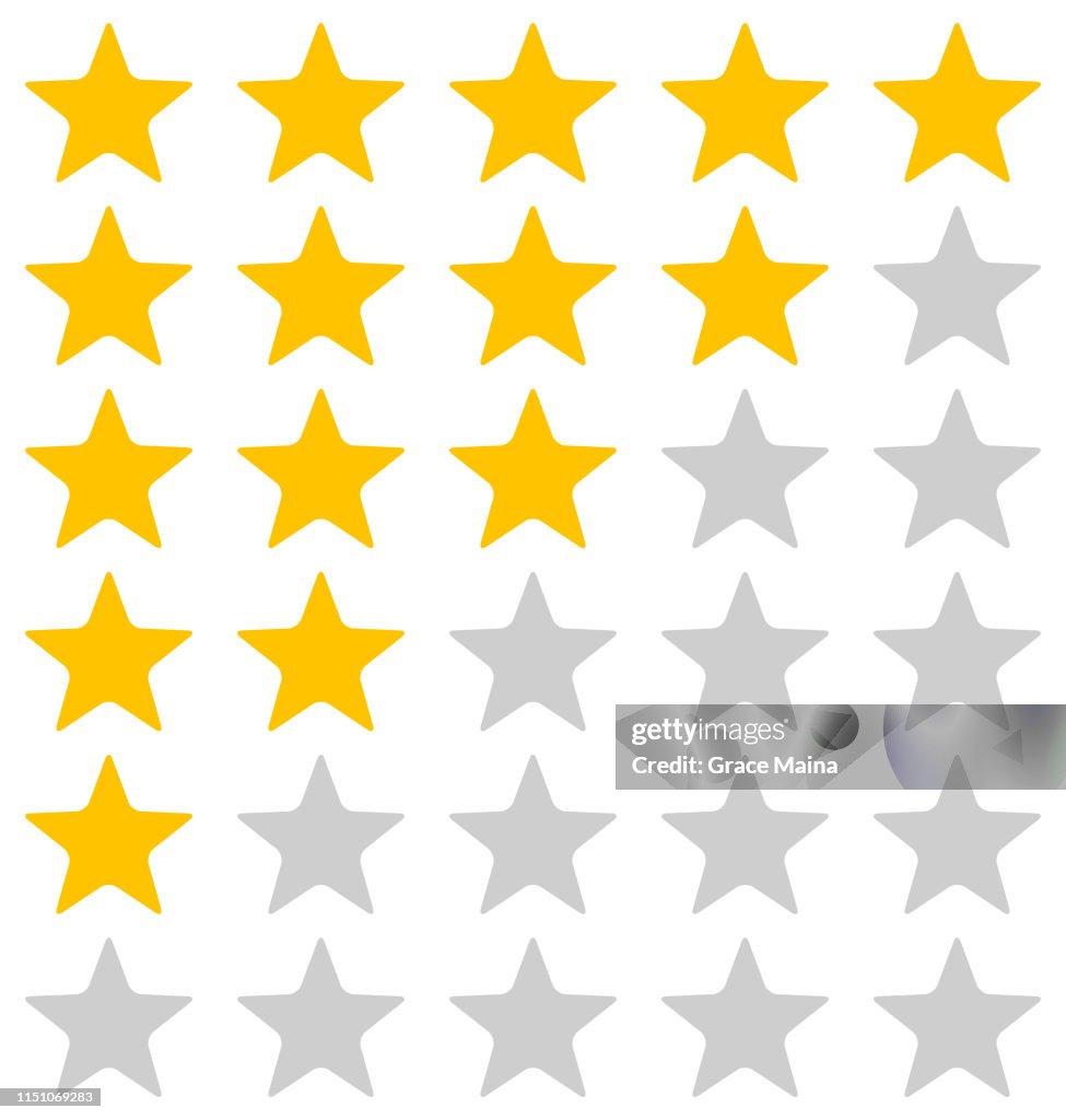 Rating Stars Illustration On White Background