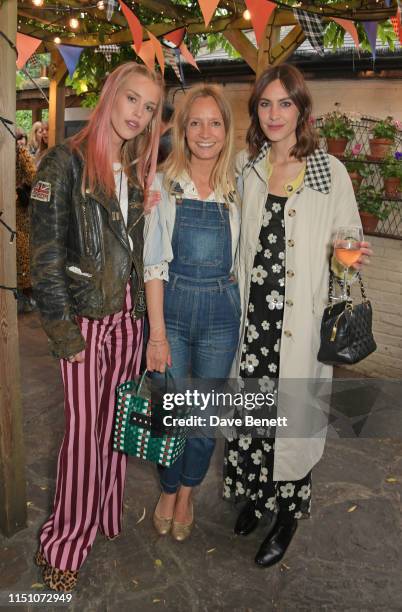 Mary Charteris, Martha Ward and Alexa Chung attend the VIP London launch of the Barbour by ALEXACHUNG collection at The Albion on June 20, 2019 in...