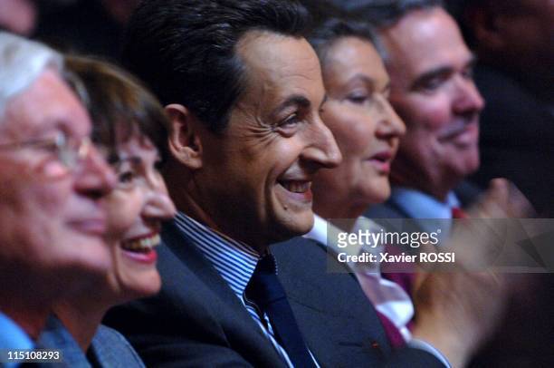 Party meeting to support the "Yes" vote in the referendum on the European constitution in Paris, France on May 12, 2005 - French PM Jean Pierre...
