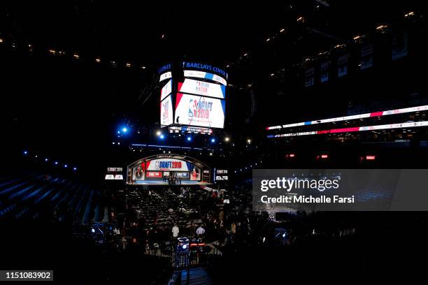 General view of the arena during the 2019 NBA Draft on June 20, 2019 at the Barclays Center in Brooklyn, New York. NOTE TO USER: User expressly...