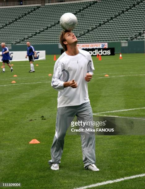 David Beckham launches Soccer Academy in Los Angeles, United States on June 02, 2005 - David Beckham on the soccer field at the Home Depot Center...