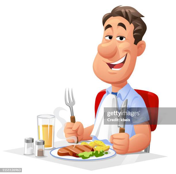 man having lunch - indoor dining stock illustrations
