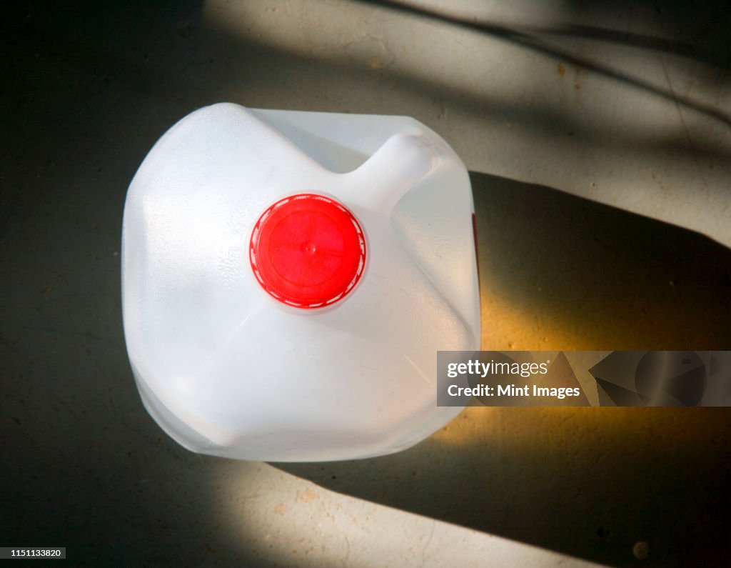 Overhead of Plastic Gallon Water Jug