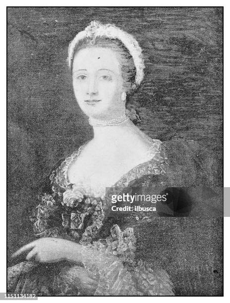 stockillustraties, clipart, cartoons en iconen met antieke illustratie: hertogin van bedford - duchess of cornwall