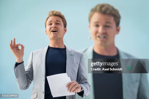 Nico Rosberg speaks during day 1 of the Greentech Festival at Tempelhof Airport on May 23, 2019 in Berlin, Germany. The Greentech Festival is the...