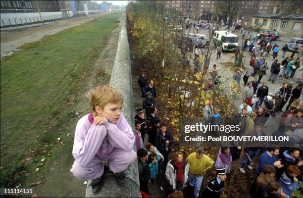 The destruction of the Berlin Wall, Germany on November 11, 1989.