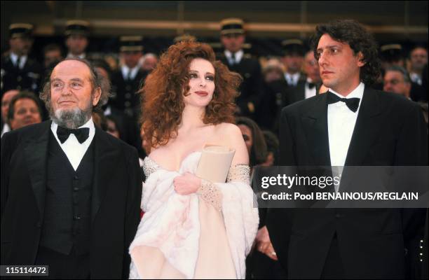 Cannes Film Festival: evening of film "La Carne" by Marco Ferreri in Cannes, France on May 13, 1991 - M.Ferreri, F.Dellera, Sergio Castellitto.