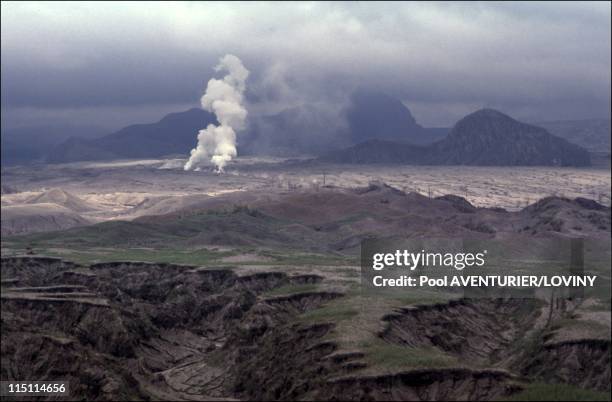 The Pinatubo volcano eruption in Philippines on August 02, 1991.