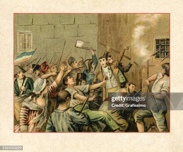 erstürmung der bastille paris, frankreich 1789 - french revolution costume stock-grafiken, -clipart, -cartoons und -symbole
