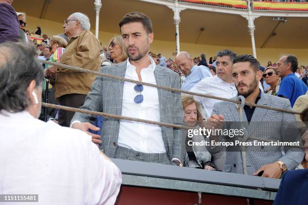 Gabi Fernandez and Koke attends the 9th bullfight of the San Isidro Fair at Las Ventas Bullring on May 22, 2019 in Madrid, Spain.