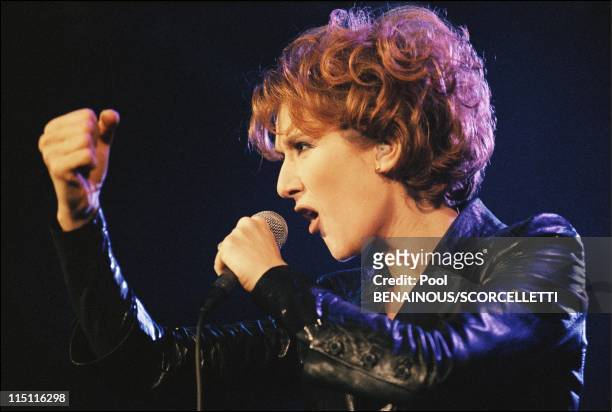 Celine Dion at Bercy concert hall in Bercy in Paris, France in January, 1996.