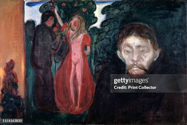 Jealousy', 1895. From the Rasmus Meyers Samlingen, Bergen, Norway. Artist Edvard Munch.