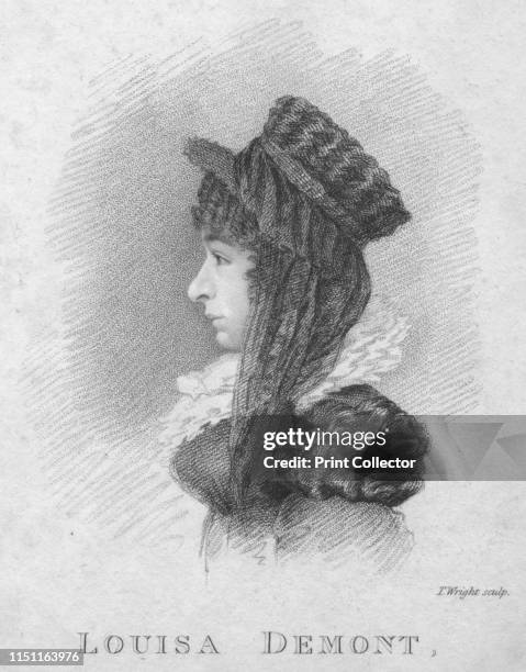 Louisa Demont', circa 1820. Portrait of Louise Demont, maid of Caroline of Brunswick and witness at her trial. From an album containing portraits and...