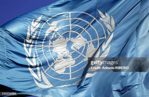 The FAO summit in Rome, Italy on November 13, 1996 - UN flag.