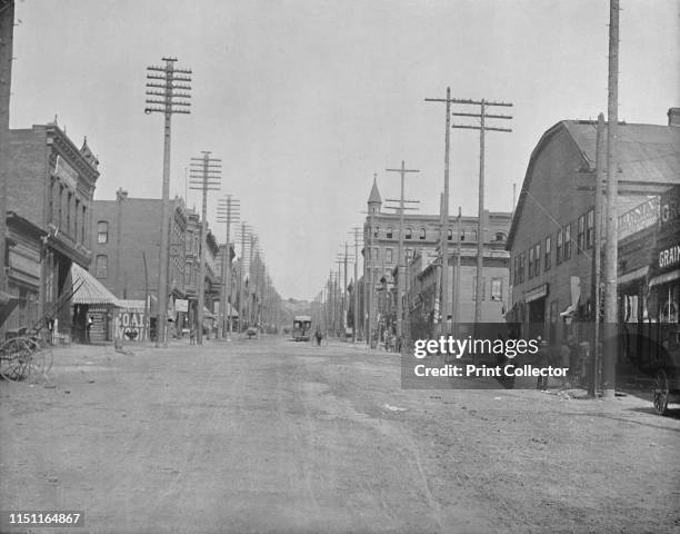Main Street, Butte City, Montana', circa 1897. Established in 1864 as a mining camp, Butte became one of the largest copper boomtowns in the American...