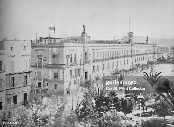 National Palace, City of Mexico', circa 1897. Located in Plaza de la Constitucion . From "A Tour Through the New World America", by Prof. Geo. R....